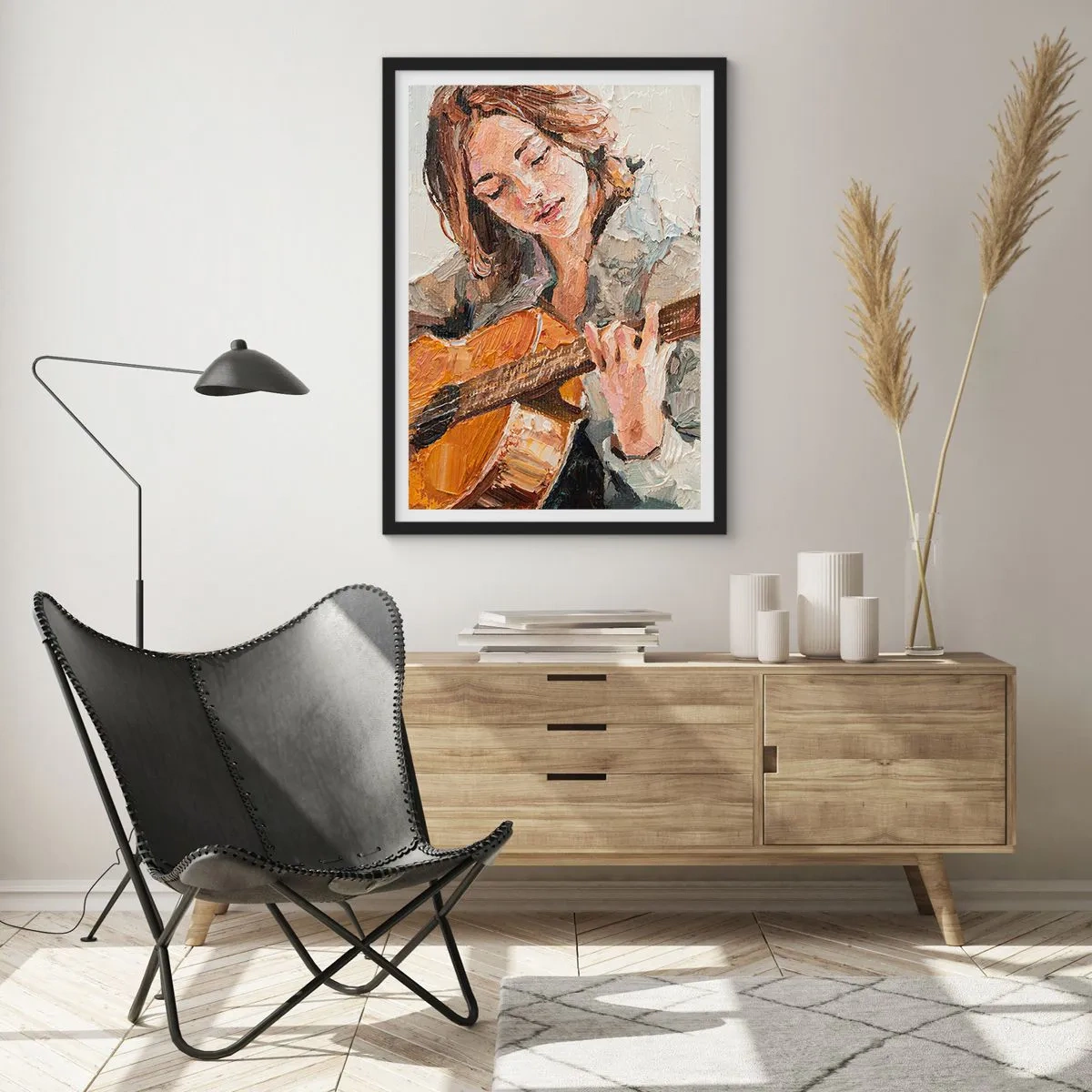 Poster in cornice nera - Concerto per chitarra e cuore di ragazza - 50x70 cm