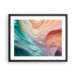 Poster in cornice nera - Onda arcobaleno - 50x40 cm