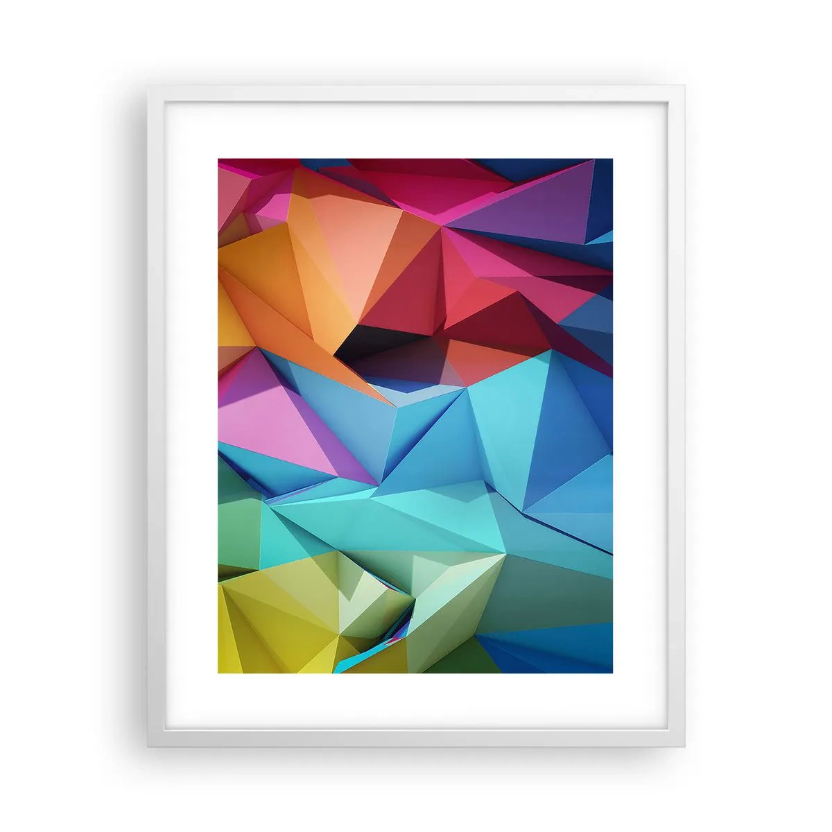 Poster in cornice bianca - Origami arcobaleno - 40x50 cm