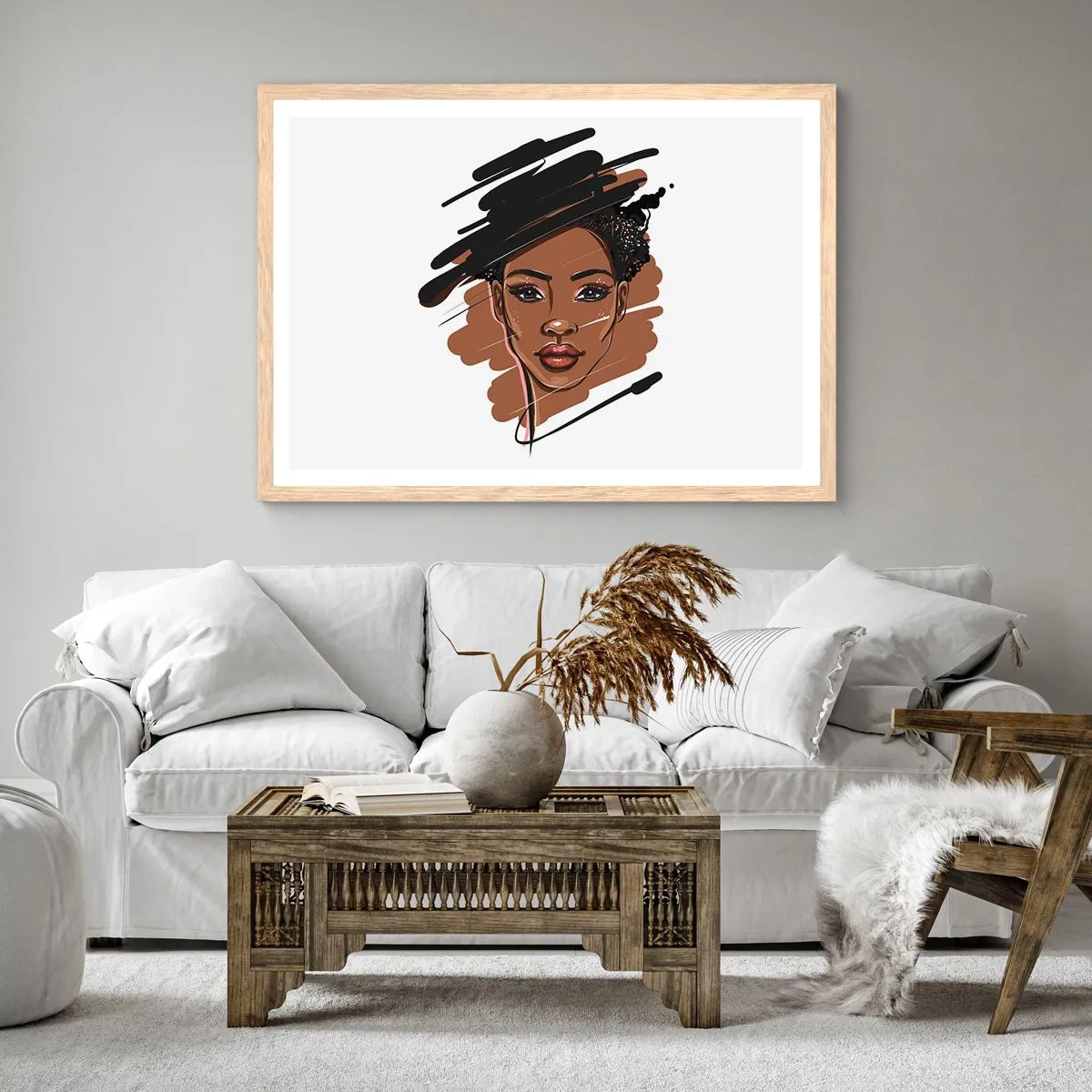 Poster in cornice rovere chiaro - Dolce come la cioccolata - 50x40 cm