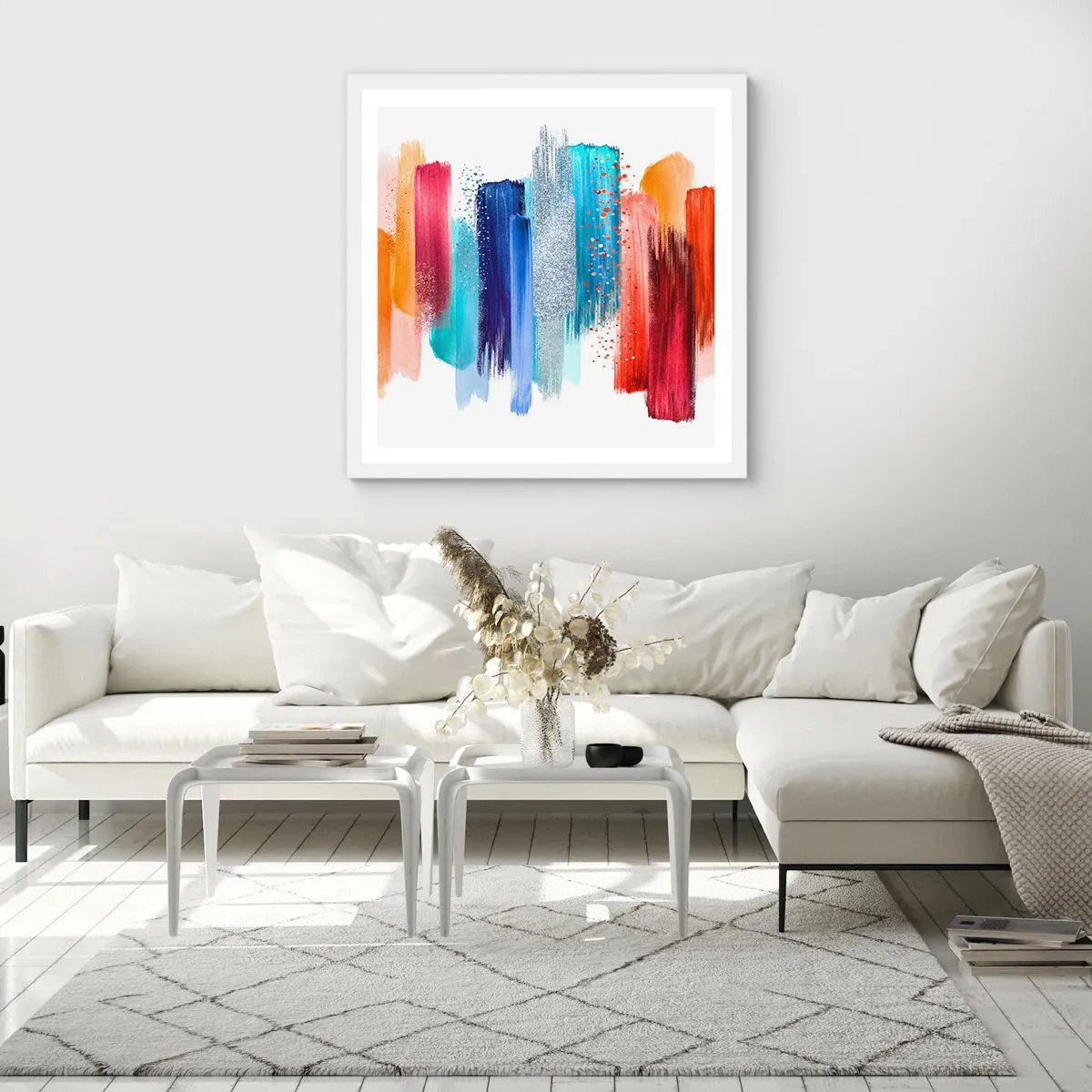 Poster in cornice bianca - In alto e in basso - 40x40 cm