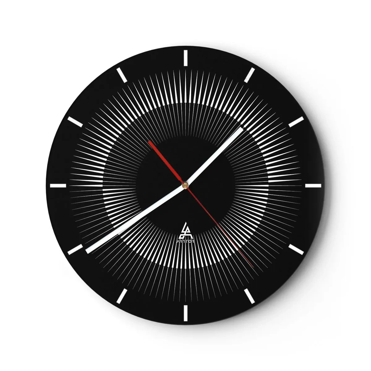 Orologio da parete - Orologio in Vetro - Sole nero - 40x40 cm