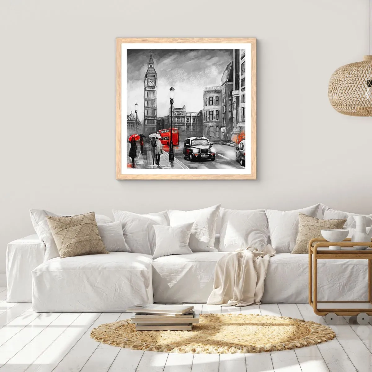 Poster in cornice rovere chiaro - Una città per niente grigia - 50x50 cm