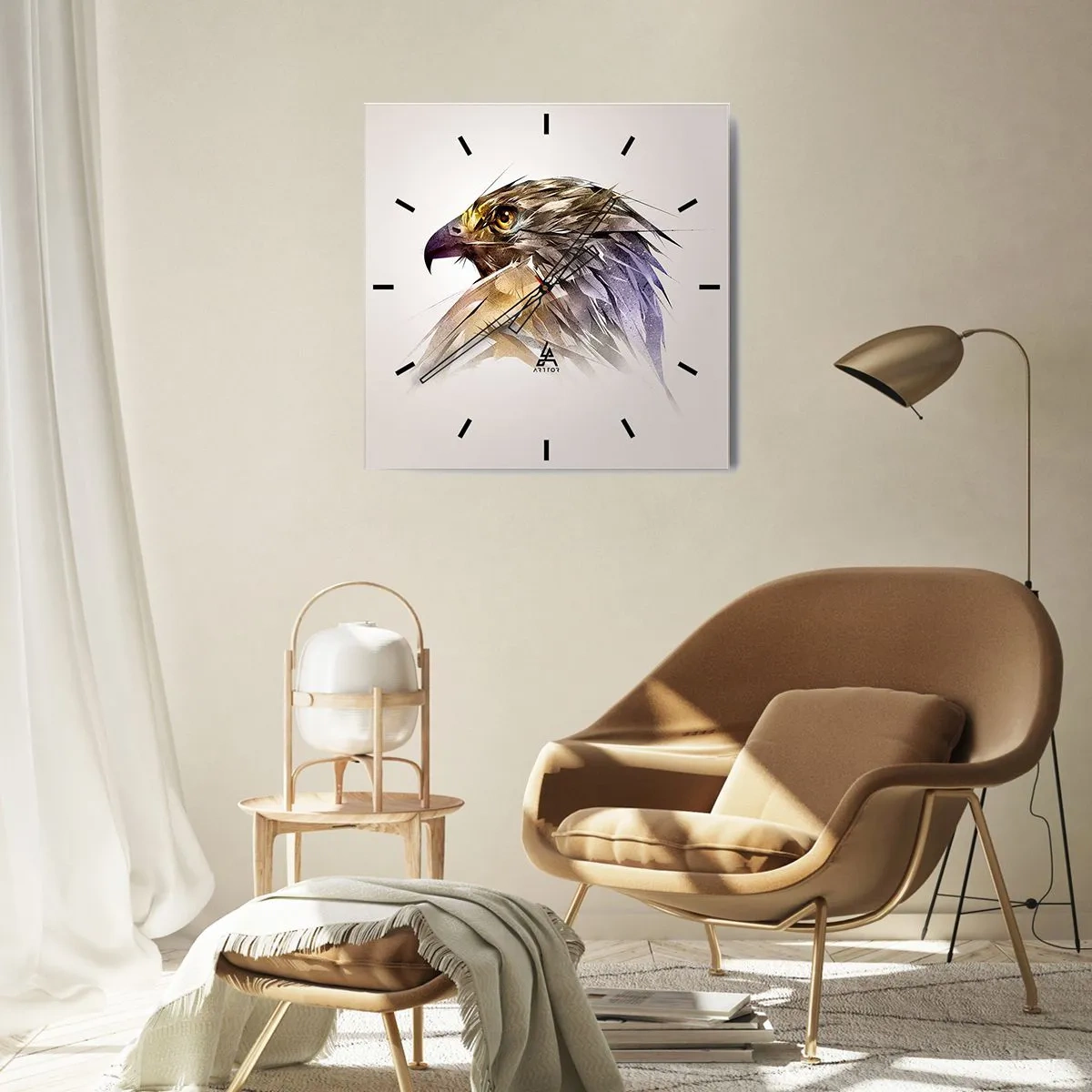 Orologio da parete - Orologio in Vetro - Ritratto di guerriero - 40x40 cm