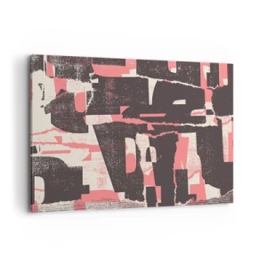 Quadro su tela - Stampe su Tela - Una composizione astratta nei toni del rosa e del marrone. - 120x80cm - Tutto il rumore - Decorazione murale moderna per soggiorno e camera da letto ARTTOR