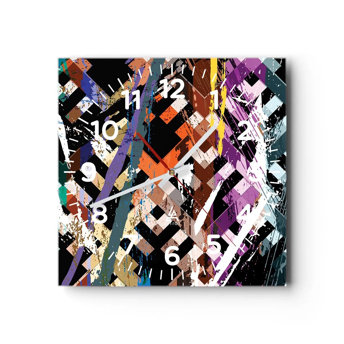 Orologio da parete - Orologio in Vetro - Elevato al quadrato - 40x40 cm