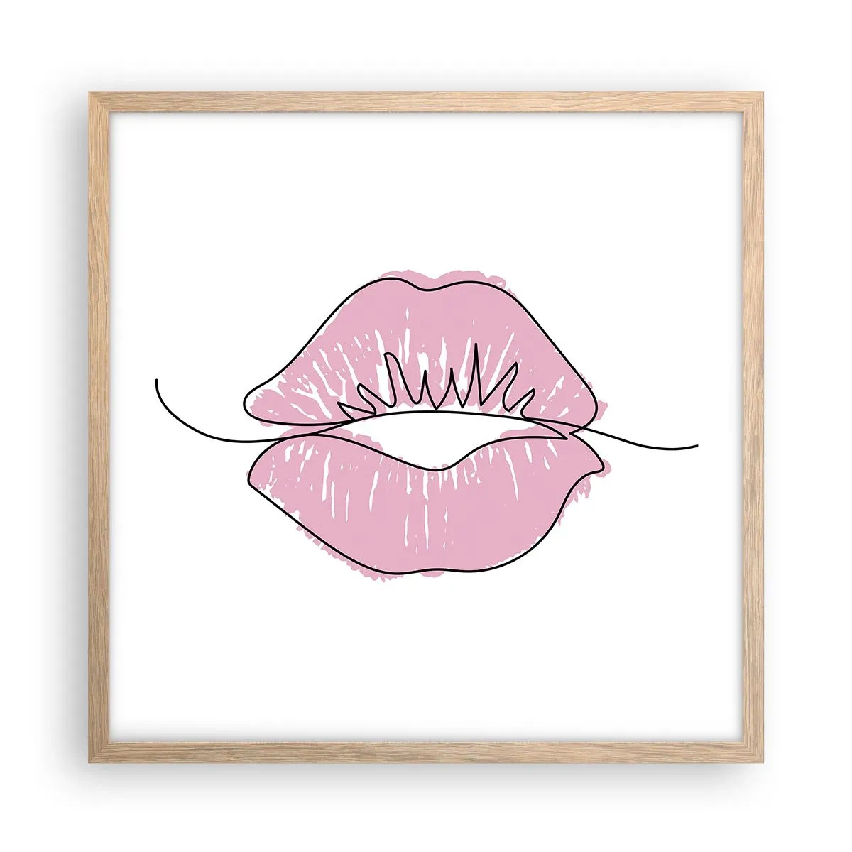 Poster in cornice rovere chiaro - Pronti al bacio? - 50x50 cm