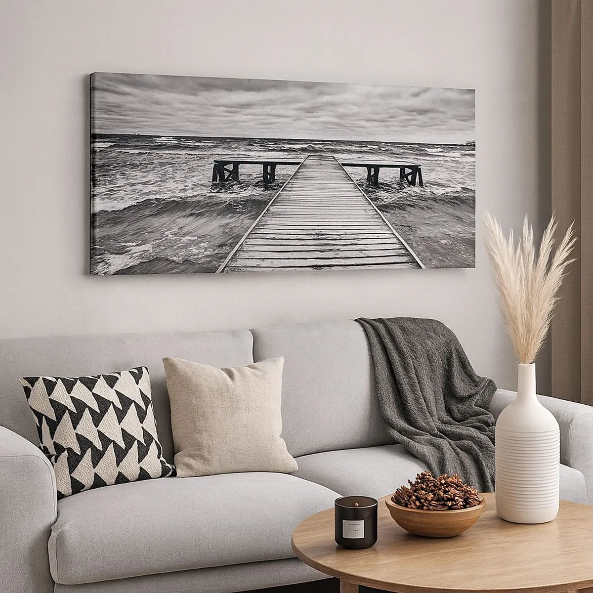 Quadro su tela - Stampe su Tela - Aspetto che il vento le scacci via... - 100x40 cm