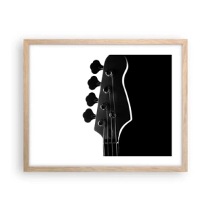 Poster in cornice rovere chiaro - Silenzio rock - 50x40 cm