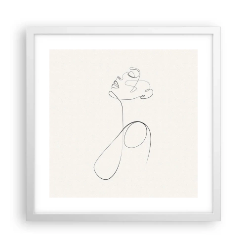 Poster in cornice bianca - Avvolta nei sogni - 40x40 cm