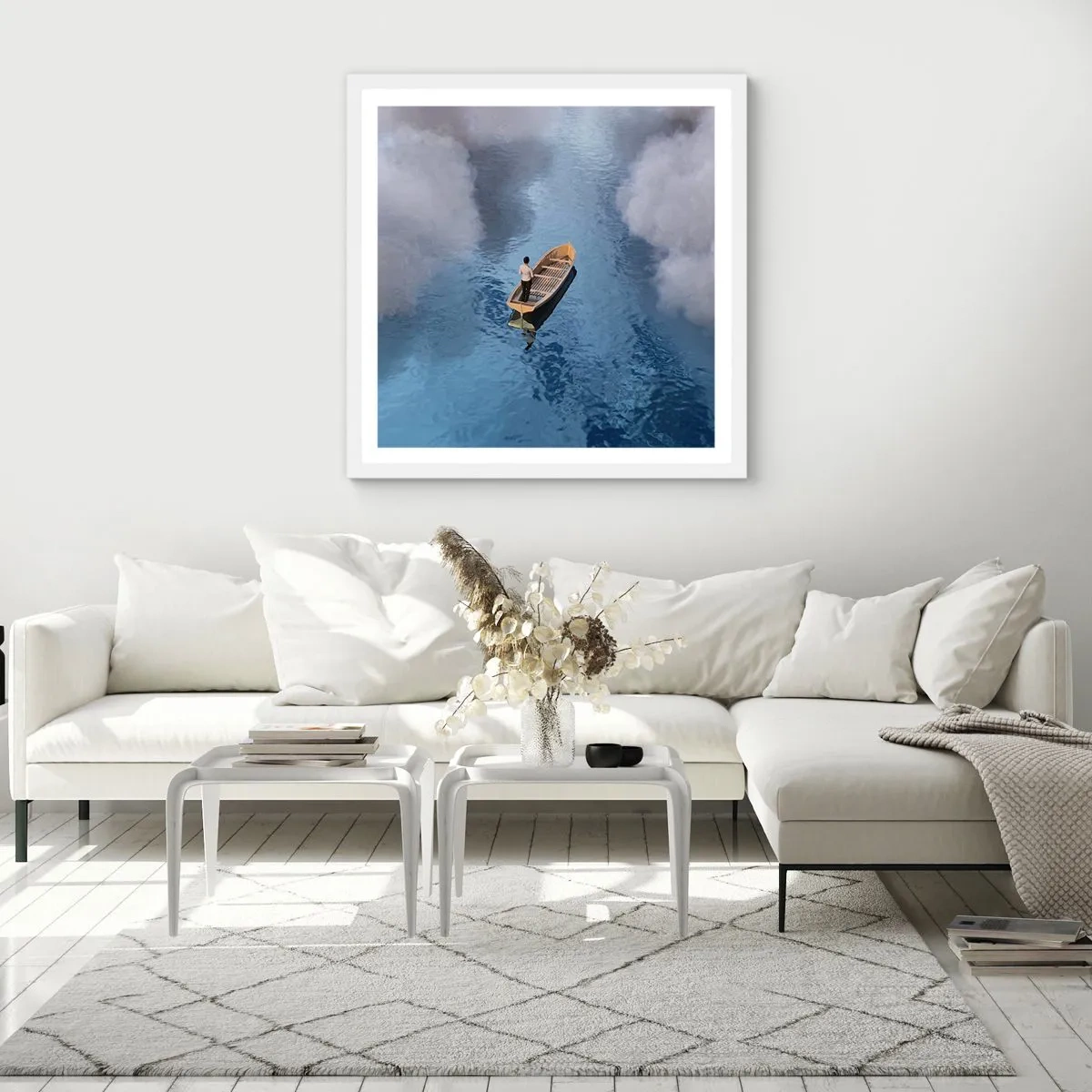 Poster in cornice bianca - Vita - viaggio - incertezza  - 60x60 cm