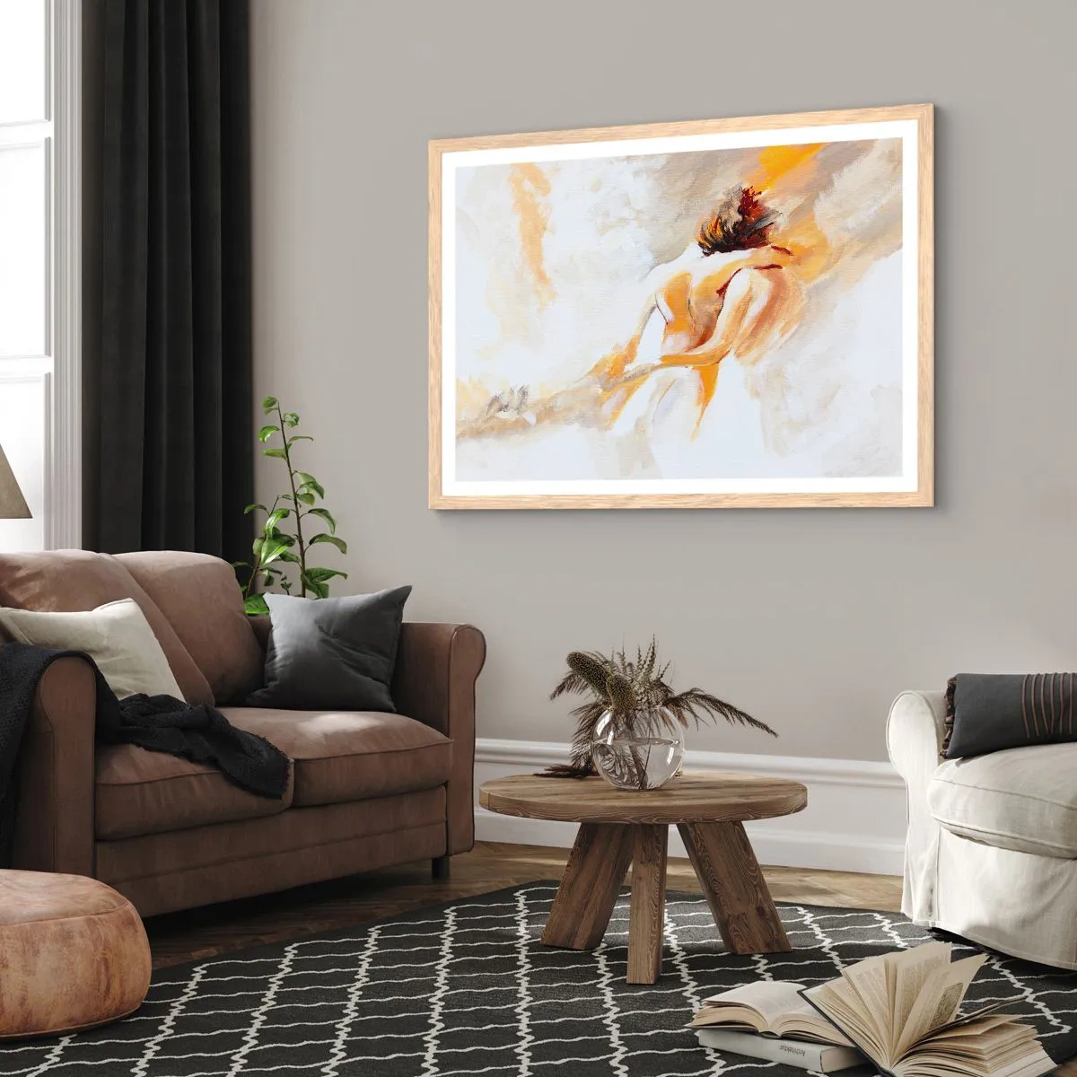 Poster in cornice rovere chiaro - Nel cielo dell'intimità - 50x40 cm