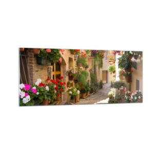 Quadro su vetro - Un'esplosione di fiori - 100x40 cm