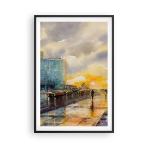 Poster in cornice nera - Vita sulla costa - 61x91 cm