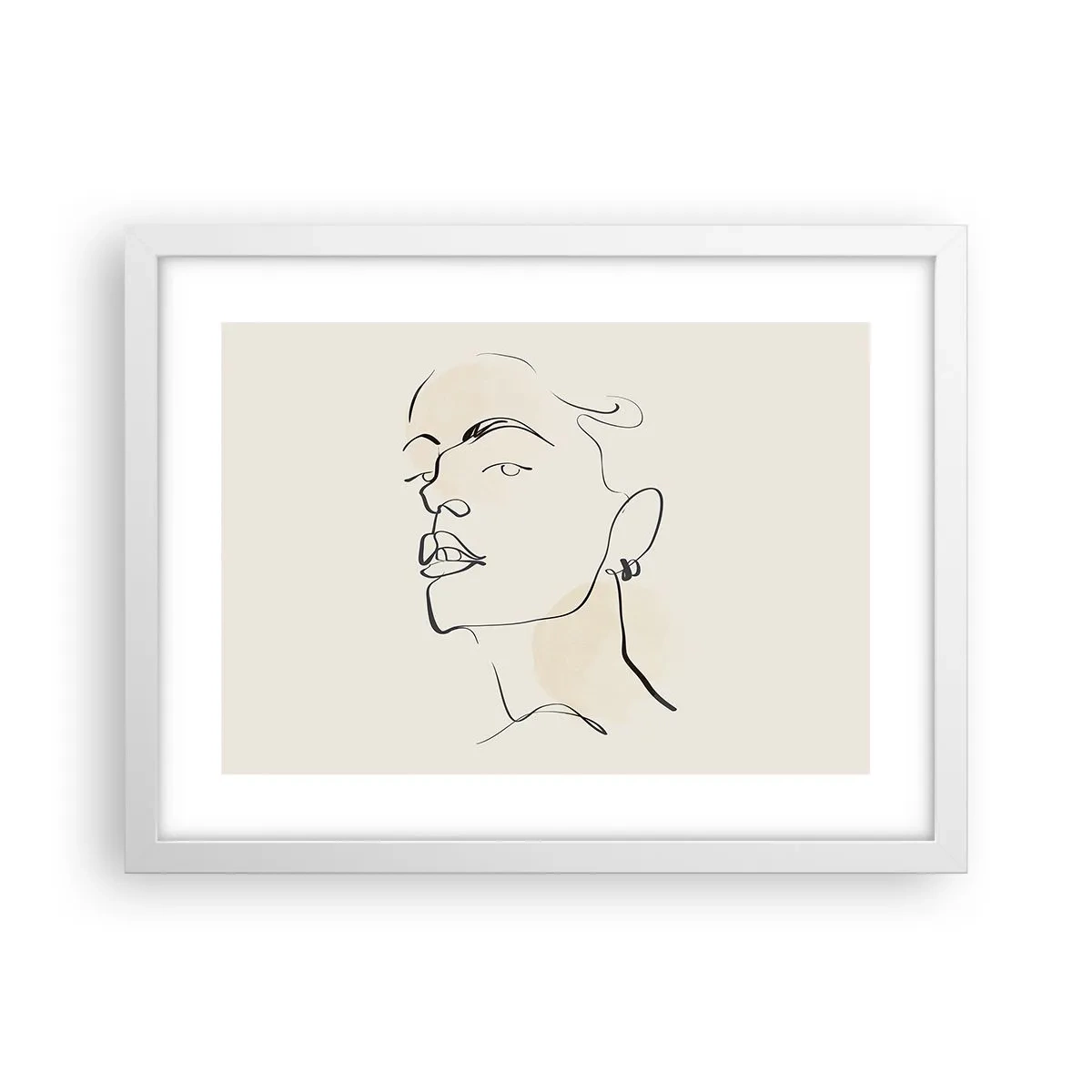 Poster in cornice bianca - Sguardo fiero - 40x30 cm