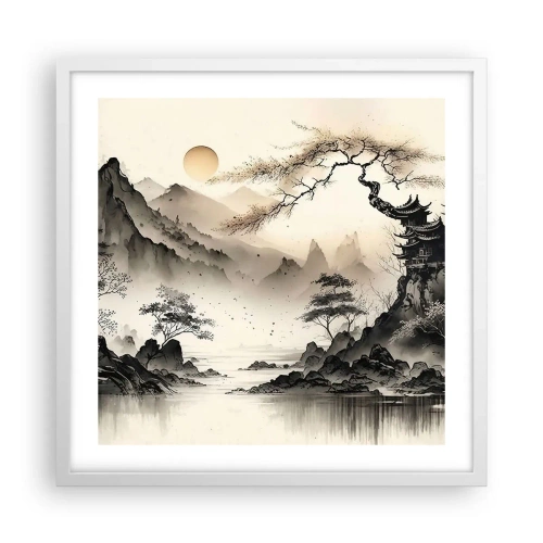 Poster in cornice bianca - Il fascino irripetibile dell'oriente - 50x50 cm