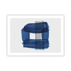 Poster - Composizione blu e nera - 70x50 cm