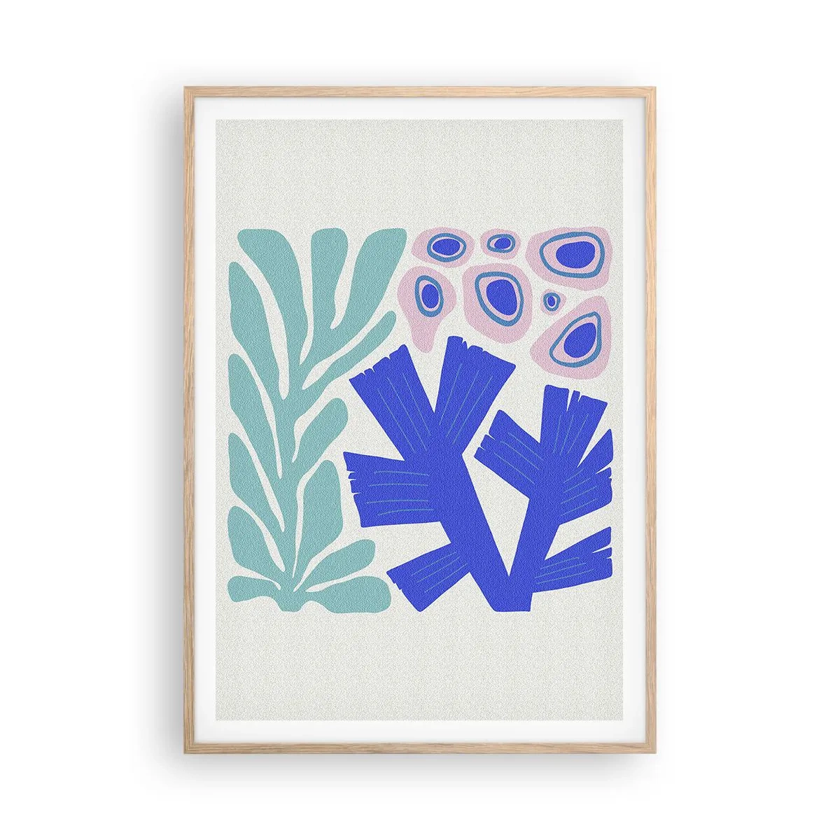 Poster in cornice rovere chiaro - Giardino sotto il mare - 70x100 cm