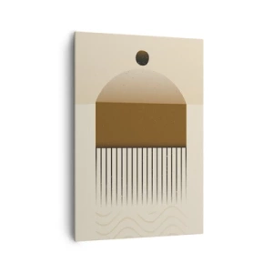 Quadro su tela - Stampe su Tela - Composizione geometrica astratta nei toni del beige e del marrone - 70x100cm - Diversi stati - Decorazione murale moderna per soggiorno e camera da letto ARTTOR