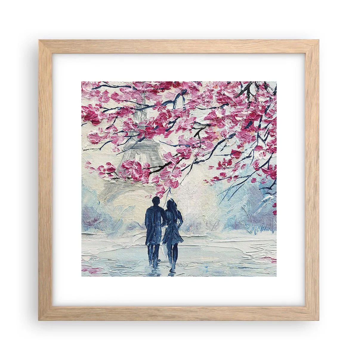 Poster in cornice rovere chiaro - Passeggiata romantica - 30x30 cm