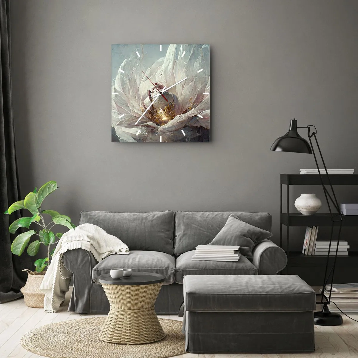 Orologio da parete - Orologio in Vetro - Fiorisce ogni cento anni - 40x40 cm