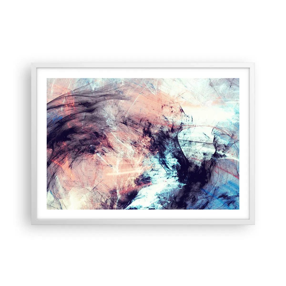 Poster in cornice bianca - Senti il vento - 70x50 cm