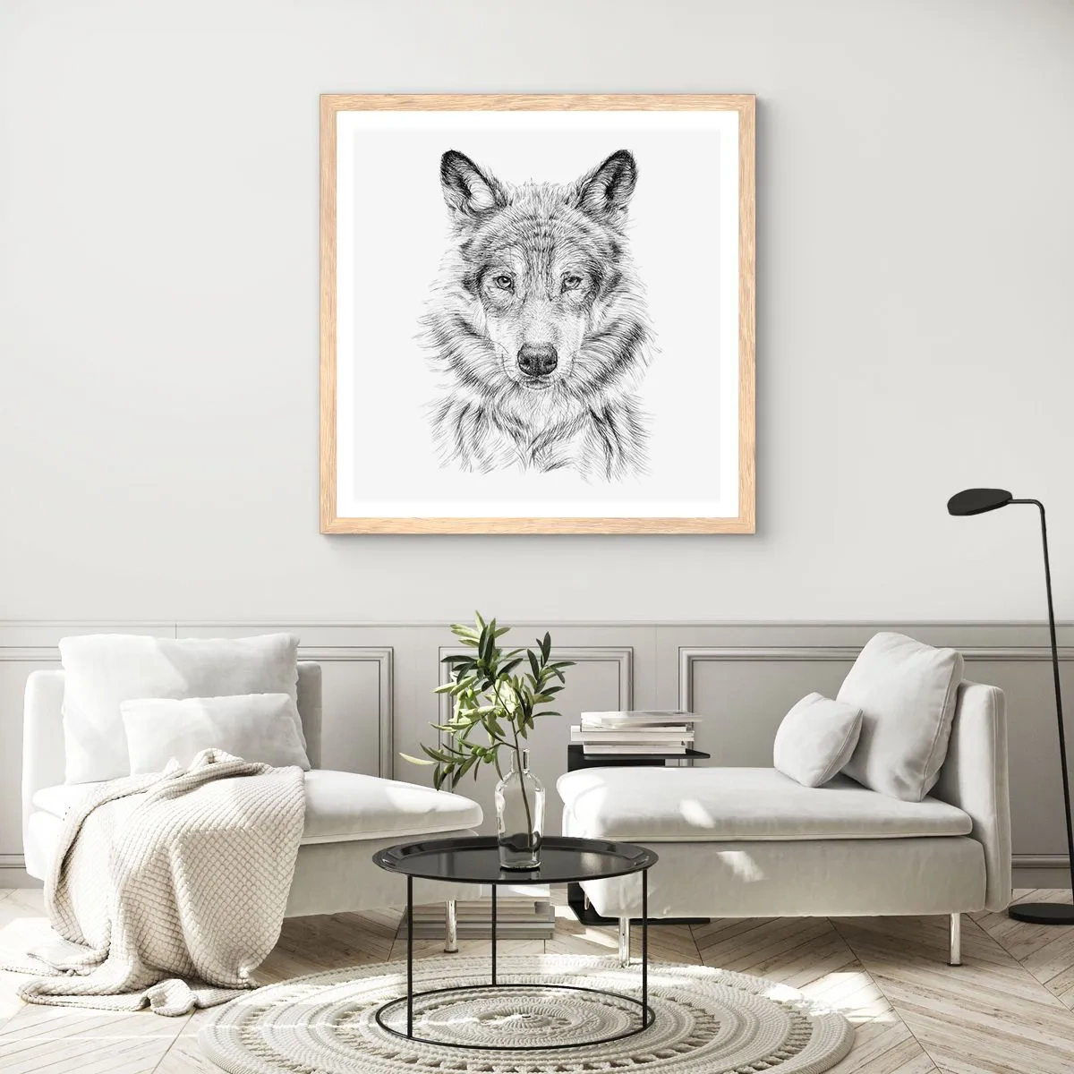 Poster in cornice rovere chiaro - Condottiero nato - 30x30 cm