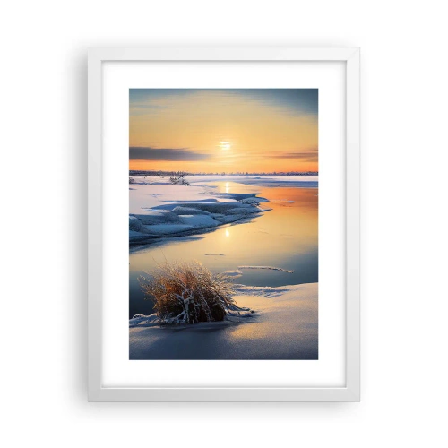 Poster in cornice bianca - Tramonto invernale - 30x40 cm