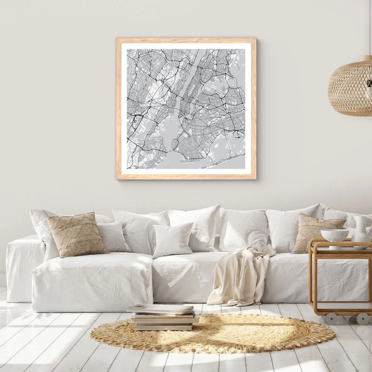 Poster in cornice rovere chiaro - Anatomia della metropoli - 60x60 cm