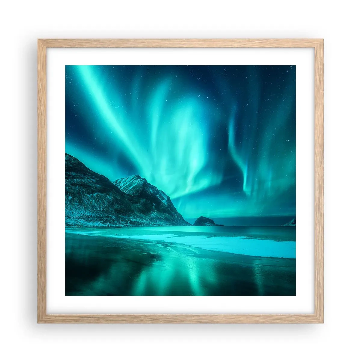 Poster in cornice rovere chiaro - Miracolo del Nord - 50x50 cm