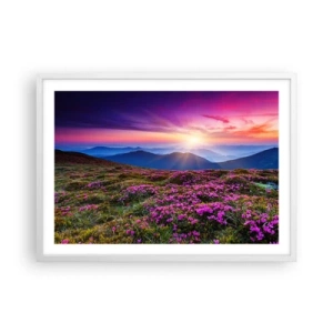 Poster in cornice bianca - Il profumo dei fiori freschi del campo - 70x50 cm