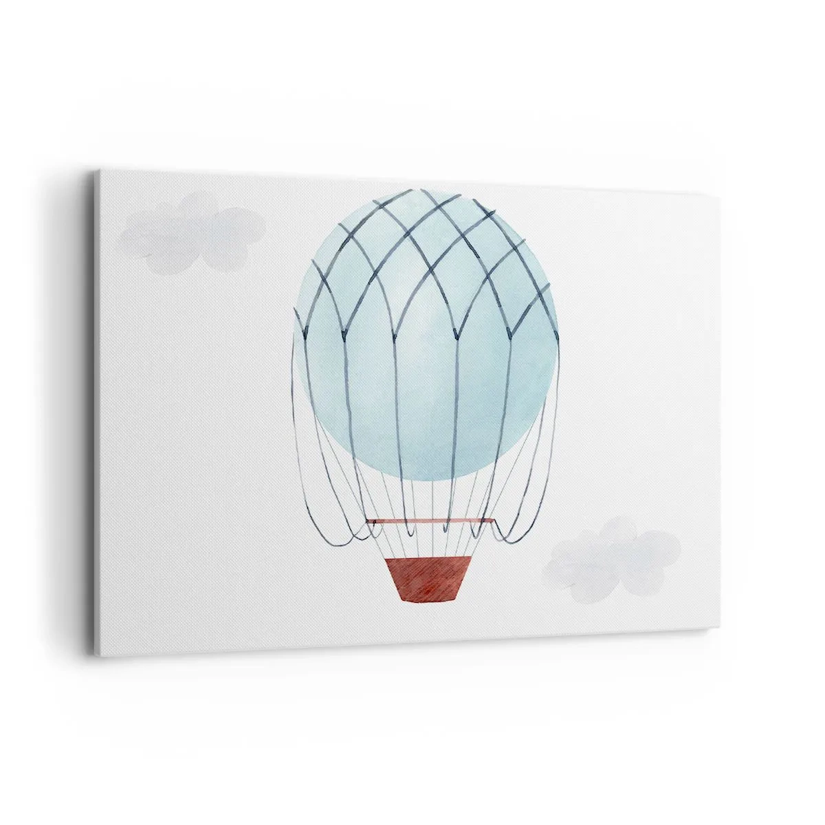 Quadro su tela - Stampe su Tela - Un palloncino dipinto a mano su uno sfondo di nuvole delicate. - 120x80cm - In mezzo alle nuvole - Decorazione murale moderna per soggiorno e camera da letto ARTTOR