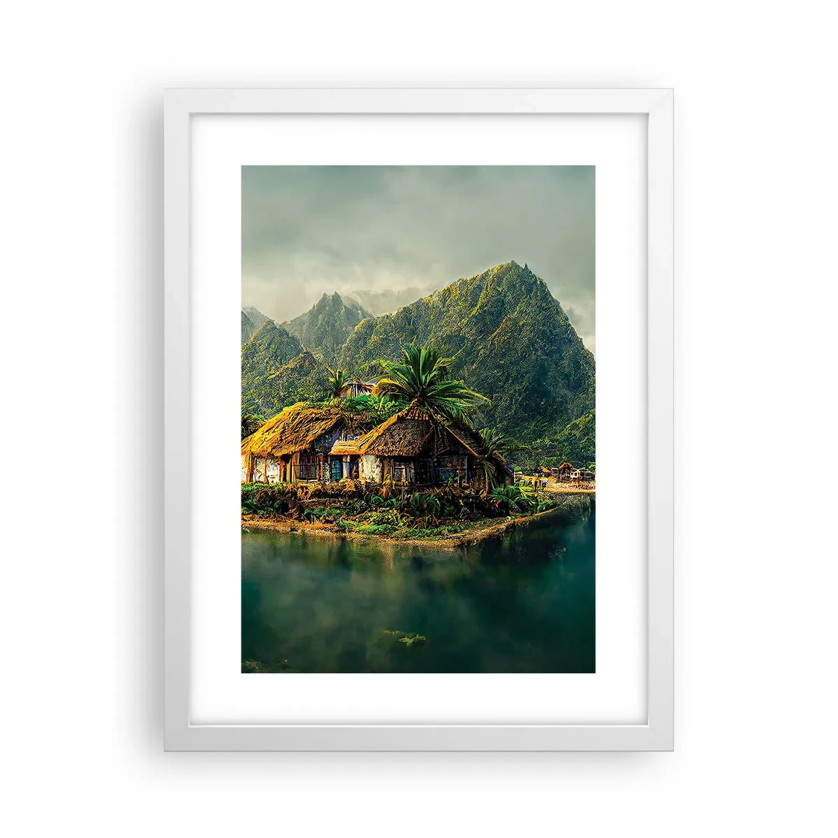 Poster in cornice bianca - Paradiso tropicale - 30x40 cm