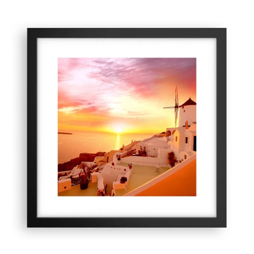 Poster in cornice nera - Sciogliersi nel bianco e nell'oro - 30x30 cm
