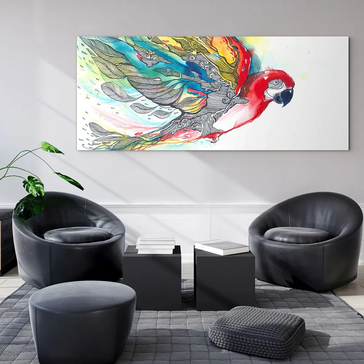 Quadro su vetro - Vivi a colori - 100x40 cm