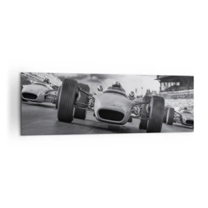 Quadro su tela - Stampe su Tela - Gara di auto d'epoca in movimento - 160x50cm - C'è la forza! - Decorazione murale moderna per soggiorno e camera da letto ARTTOR