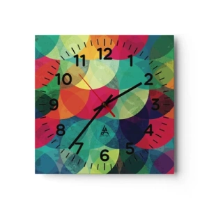 Orologio da parete - Orologio in Vetro - Ascensione arcobaleno - 40x40 cm
