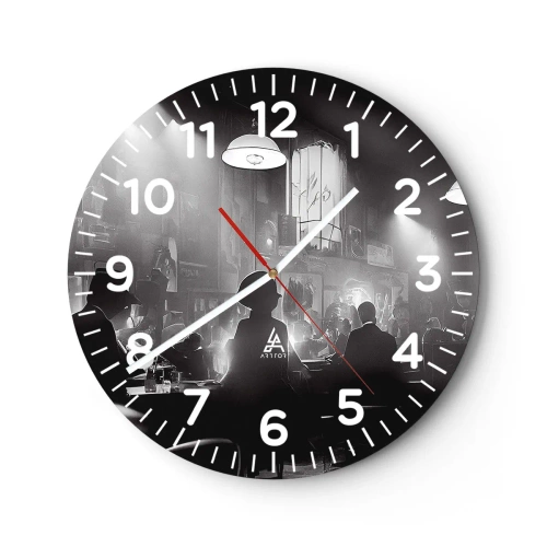 Orologio da parete - Orologio in Vetro - Nell'atmosfera jazz - 40x40 cm
