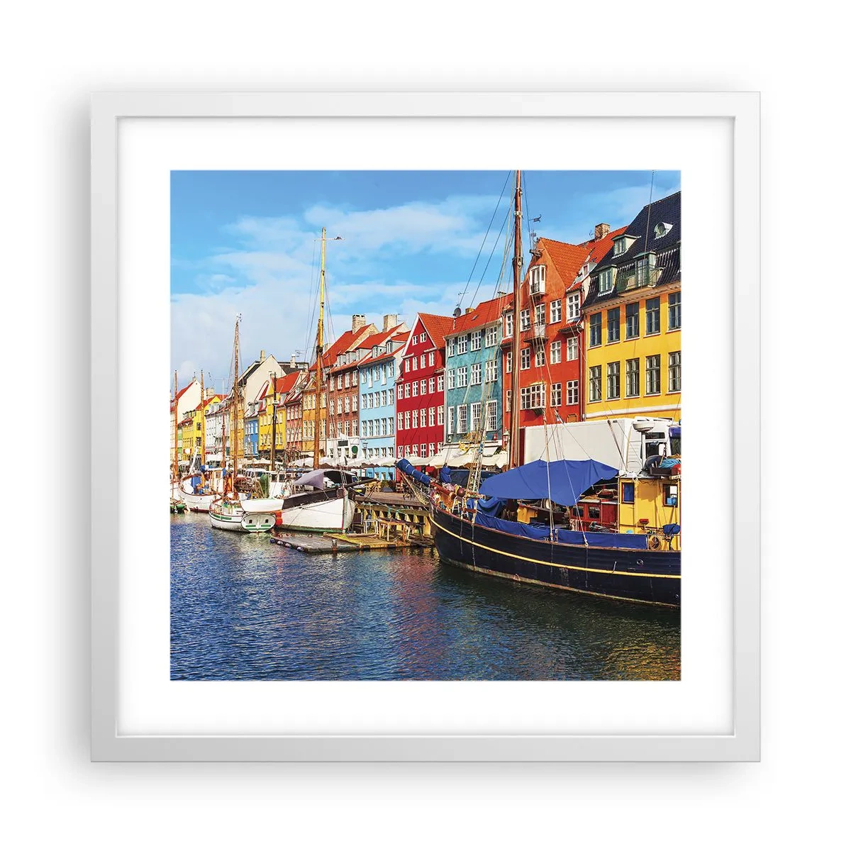 Poster in cornice bianca - Riva gioiosa - 40x40 cm