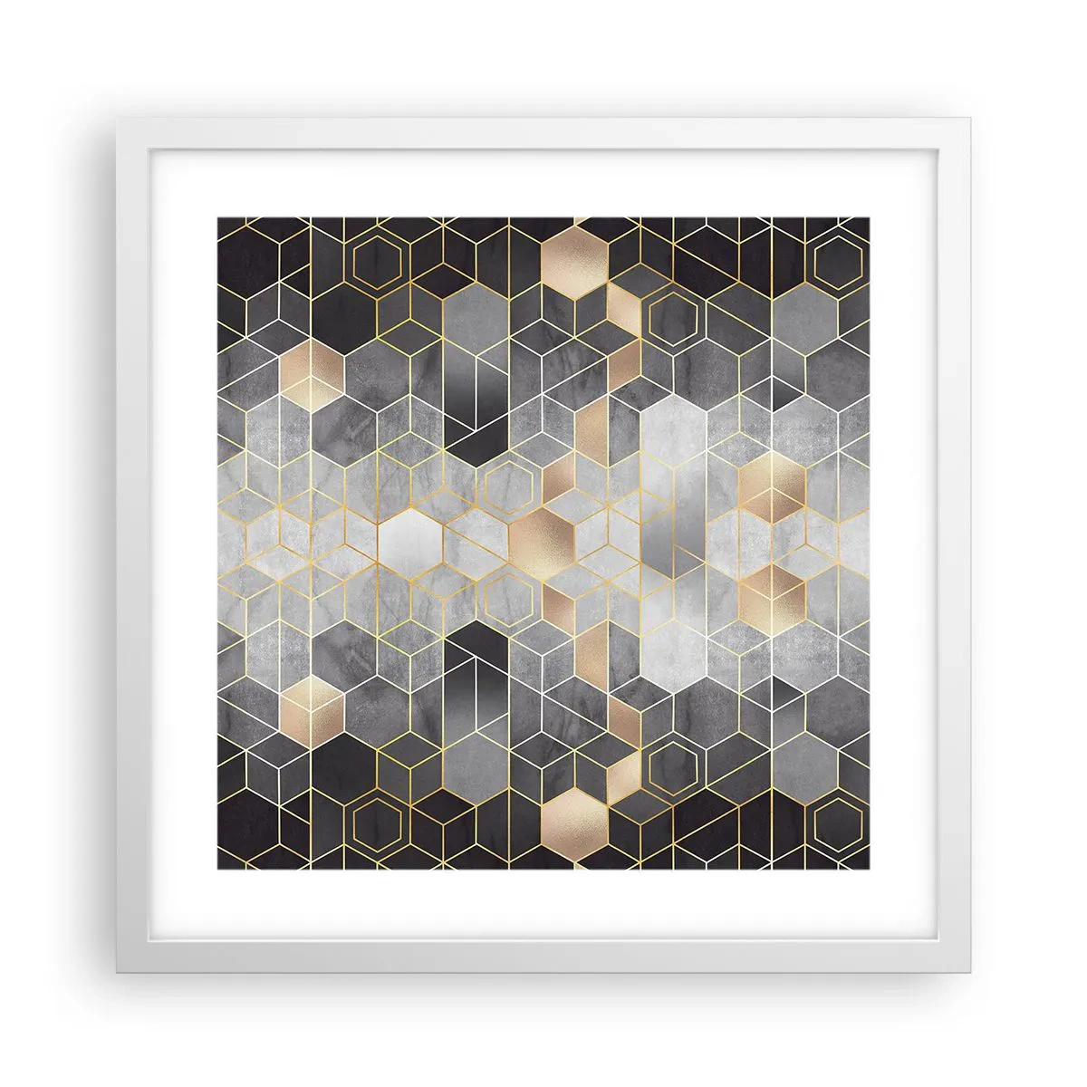 Poster in cornice bianca - Composizione di diamante - 40x40 cm