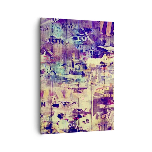 Quadro su tela - Stampe su Tela - Collage astratto colorato con testo e grafica - 50x70cm - E questo resterà - Decorazione murale moderna per soggiorno e camera da letto ARTTOR