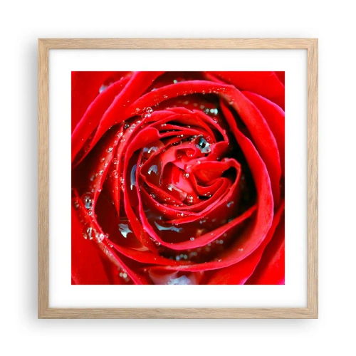 Poster in cornice rovere chiaro - Nelle gocce della rugiada - 40x40 cm