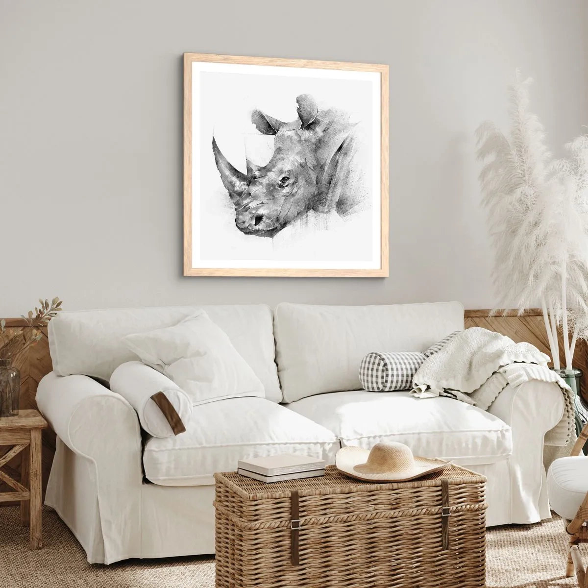 Poster in cornice rovere chiaro - Ritratto africano - 60x60 cm