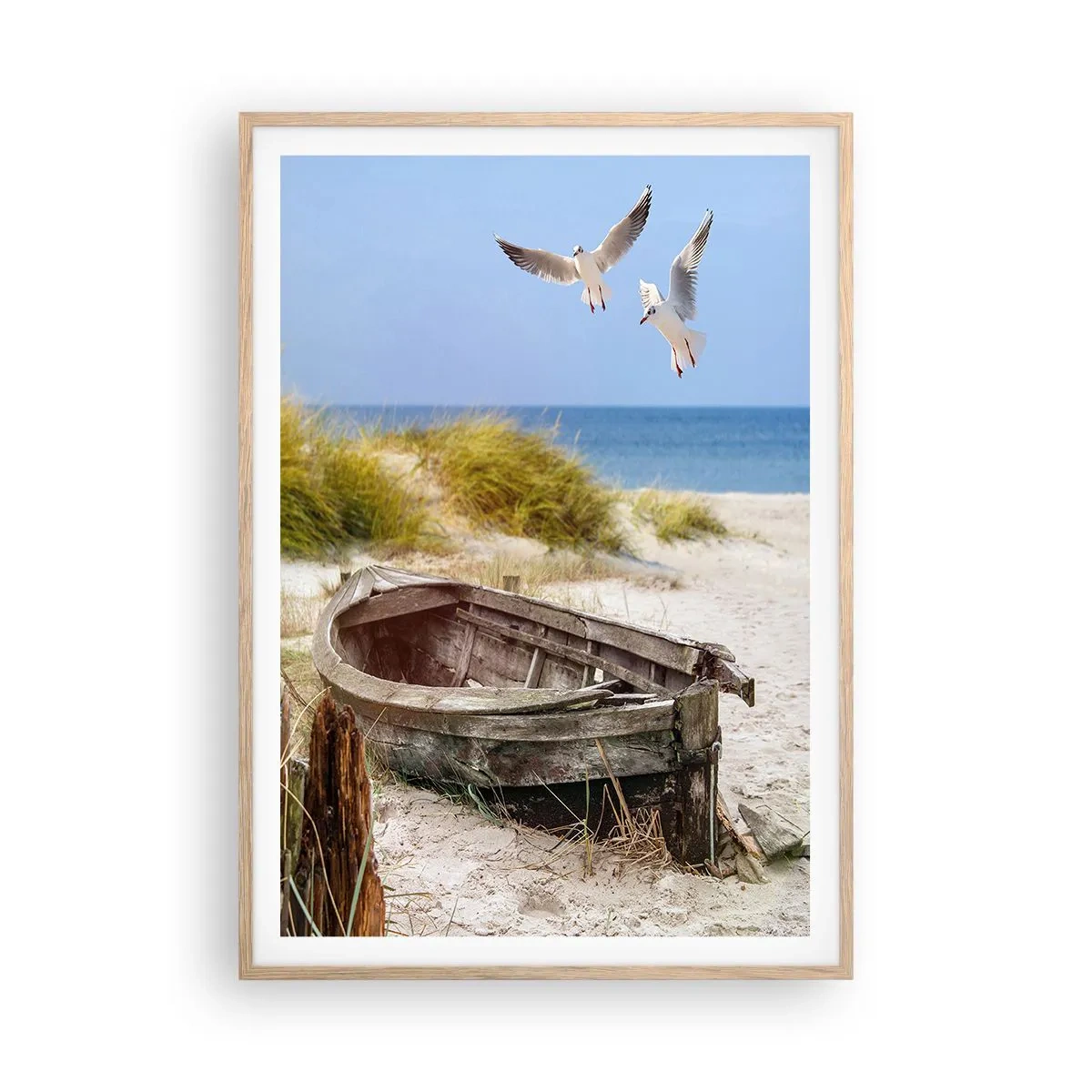 Poster in cornice rovere chiaro - Bagnate dal vento - 70x100 cm