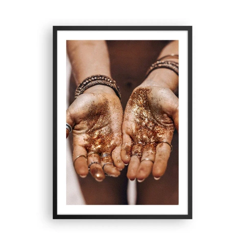 Poster in cornice nera - Mani con glitter scintillanti - 50x70cm - Un dono per te - Decorazione murale moderna per soggiorno e camera da letto ARTTOR