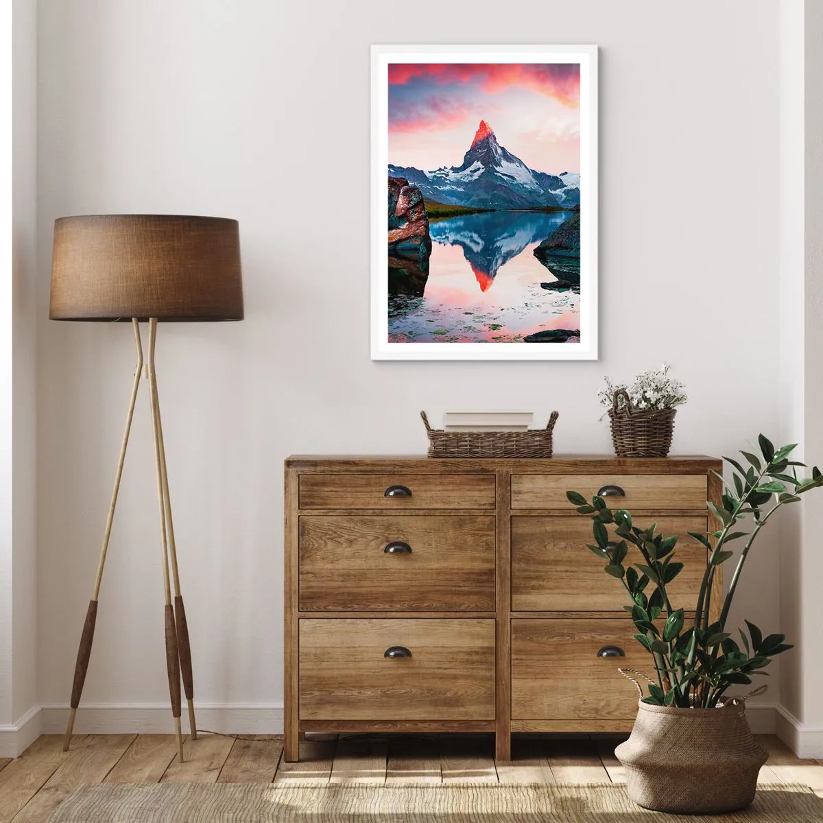 Poster in cornice bianca - Il cuore dei monti è rovente - 50x70 cm