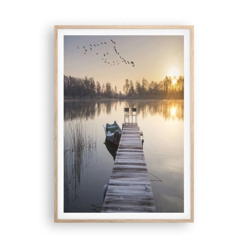 Poster in cornice rovere chiaro - Tornerò un giorno - 70x100 cm