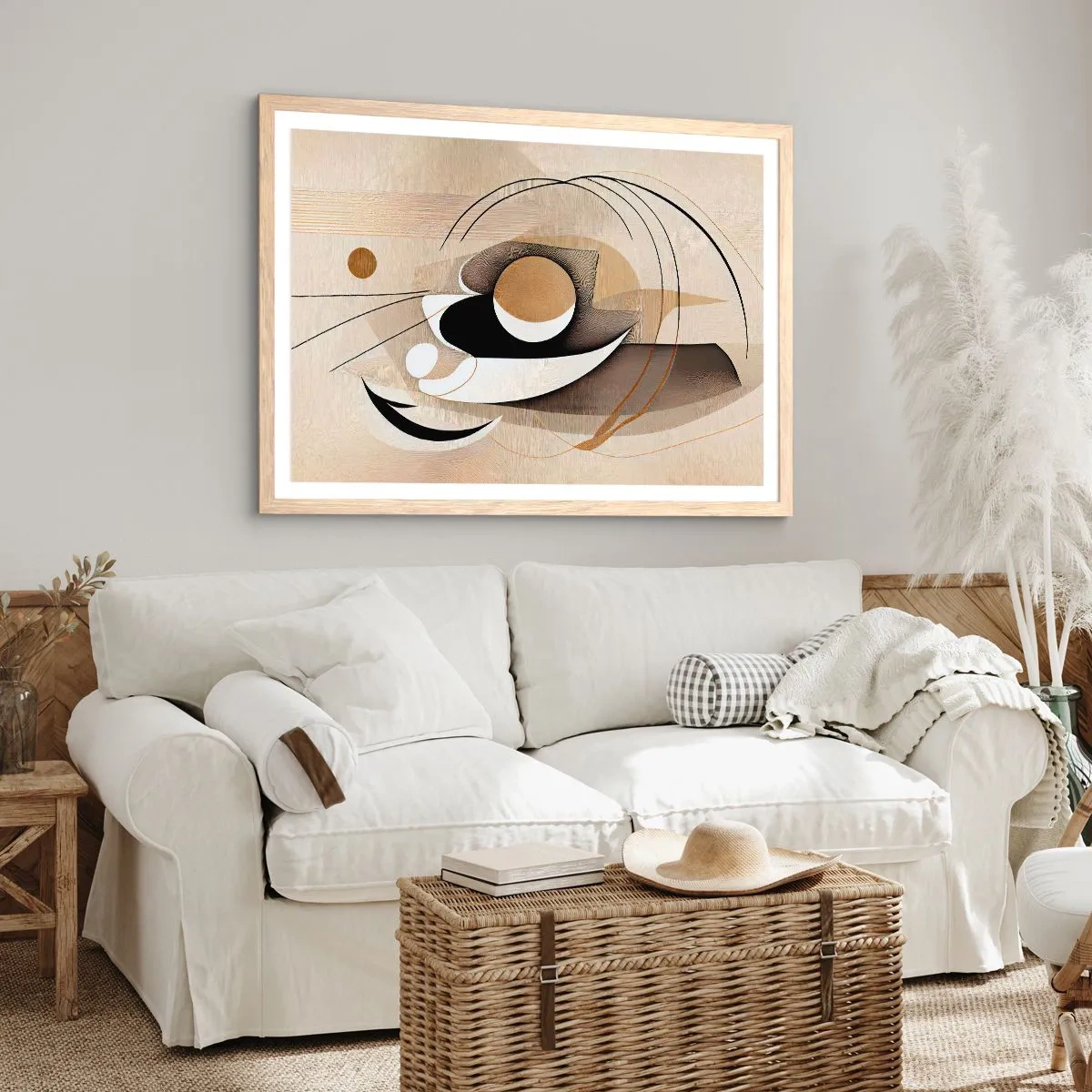 Poster in cornice rovere chiaro - Composizione: l'essenza delle cose - 100x70 cm