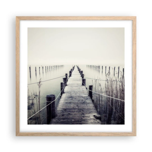 Poster in cornice rovere chiaro - Immergiti nella pace - 50x50 cm
