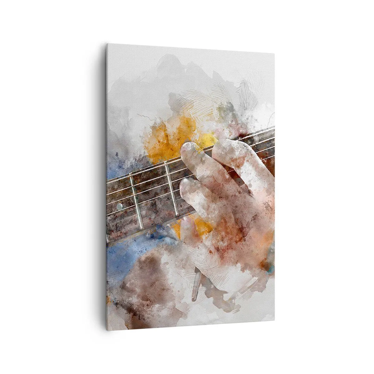 Quadro su tela - Stampe su Tela - Immagine astratta di una mano che suona la chitarra - 80x120cm - Poesia tra le corde - Decorazione murale moderna per soggiorno e camera da letto ARTTOR